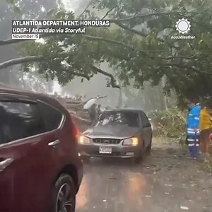 Tropical Storm Sara triggered widespread flooding in Honduras, resulting in numerous daring rescues, including these children in a flooded ravine. | AccuWeather