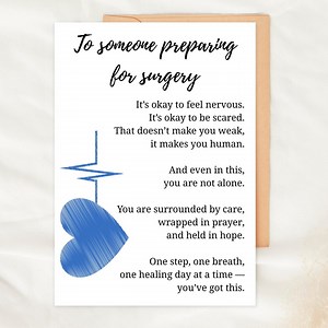 Surgery Card Surgery Encouragement Card Printable Foldable Support Card Download With Cut Marks Get Well Card for Someone Having Surgery - Etsy