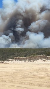 Fire on Moreton #mulgumpin #bushfire #camping #campingqld | Chrispys Camping & Adventures