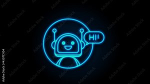 Robot icon. Bot sign design. Chatbot symbol concept. Voice support service bot. Online support bot. Motion graphics.
