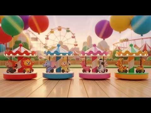 The Merry Go Rounds Go Round Round Round | Merry-Go-Round Song for Kids | Nursery Rhyme