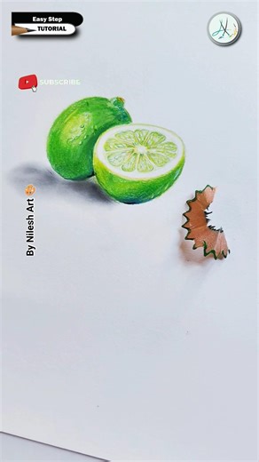 Lemon 🍋 drawing tutorial with colour pencils II #lemondrawing#lemonart#realastic #realasticdrawing