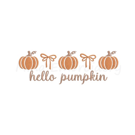 Coquette Hello Pumpkin Embroidery Design, Machine Embroidery Design, 5 Sizes, Instanr Download - Etsy