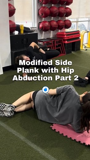 Here is another clip of the modified side plank with hip abduction that we posted yesterday, just with some more tips for form! 🔥 If you missed yesterday's reel, we love this exercise for all of our clients and especially those who are pregnant or postpartum because it has a lot of bang for it's buck. It's loading the shoulder and the rotator cuff, the core, and the hip abductors for both legs! It also requires 0 equipment and has 4 built in levels to meet you where you are at. ◾Level 1: modifi