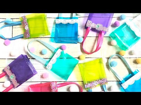 透明ちよがみで紙袋／作り方／100均ダイソー折り紙【ダイソー縛り】
