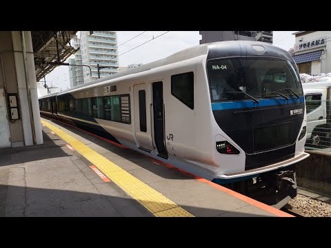 [MHあり！本日限定で青ニゴナナが運転！]回9465M E257系 NA-04編成 臨時特急あずさ76号新宿行の送り込み回送 回送列車がMHを鳴らして豊田駅1番線を発車するシーン