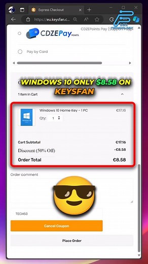15K views · 301 reactions | 50% code "TECH50" to Windows 10 Pro key for ONLY $8.78 at Keysfan.COM (LINK IN MY BIO) #Keysfan #Windows10 #tech #windows11 | 101_Technology | Facebook