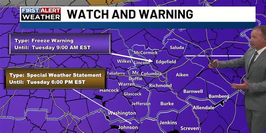 First Alert Forecast l Back below freezing tonight. Warmer days ahead for the rest of the week.