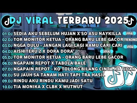 DJ TIKTOK TERBARU 2025🎵DJ SEDIA AKU SEBELUM HUJAN X SO ASU NAYKILLA🎵DJ TOR MONITOR