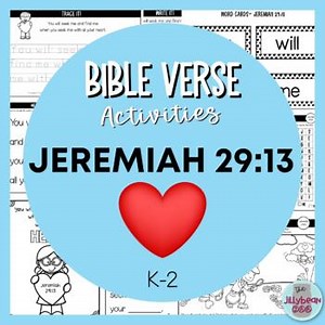 Bible Memory Verse Activities for Jeremiah 29:13