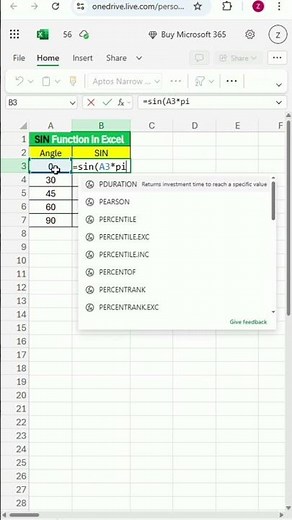 SIN Formula In Excel | Excel Formula | SIN Function | Excel World
