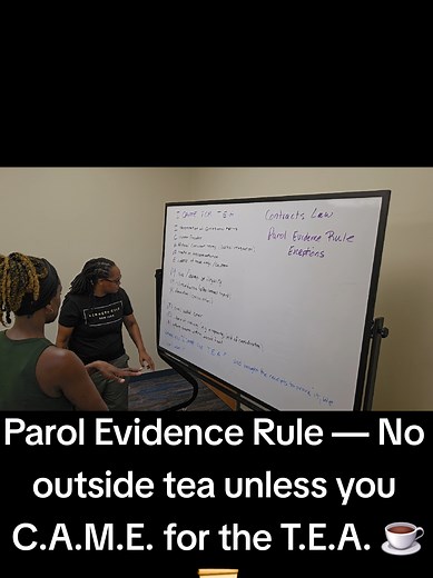 New bar prep drop: Parol Evidence Rule EXCEPTIONS because if it’s not in the contract, we don’t want it… Unless you “ I C.A.M.E. F.O.R the T.E.A.” and brought the receipts to prove it, we don't want it. 💥 Mnemonic breakdown: I – Interpret ambiguity C – Condition precedent A – Additional consistent terms M – Mistake (or misrepresentation) E – Evidence of trade usage/custom F – Fraud, duress, or illegality O – Oral modification after signing R – Reformation (clerical error) T – Terms added later 