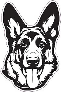 WickedGoodz German Shepherd Decal - Dog Breed Bumper Sticker - Shepherd Dog Owner Sticker