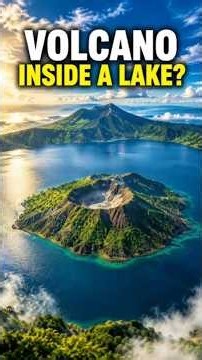 A Volcano Inside a Lake… Inside a Volcano! 🌋 #viral #facts #shorts #shortvideo #volcano #viralstory