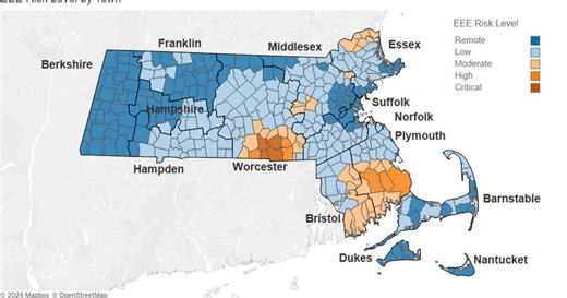 Second human case of EEE reported in Massachusetts