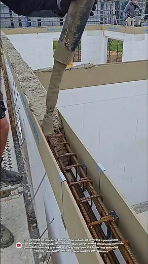 Reinforced Concrete Beam Pouring | Structural Construction Process