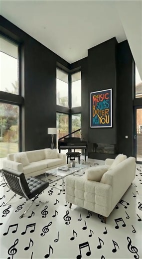 Creating a musical notes floor for music lovers (Epoxy DIY) #epoxy #epoxyresin #interiordesign