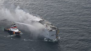 Cargo ship carrying 3,000 vehicles caught fire, EV batteries suspected