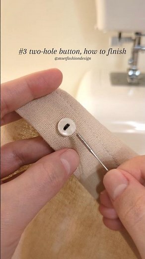 how to sew a button #3 how to finish sewing a two-hole button #sewing #sewingforbeginners
