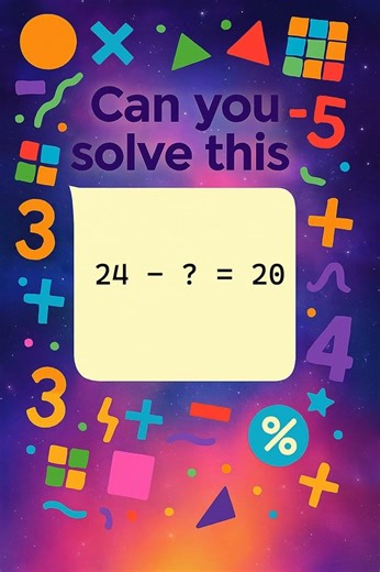 Fun Subtraction Puzzle for Kids! 24 - ? = 20