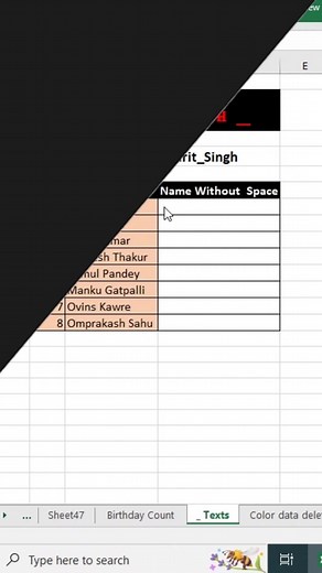 Excel Formula & Tricks - replace Space with " _ " | #shorts 48, #excel_shorts | Ovins Kawre