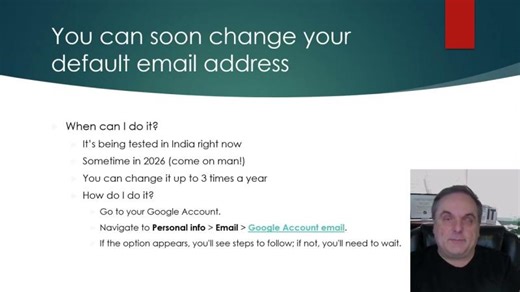 How and When You Can Change your @gmail.com address | Professor Robert McMillen, MBA, MCT