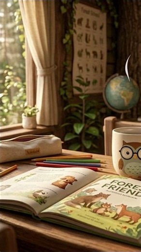 1-Hour Cozy Forest School Study Timer • Treehouse Classroom 🌲🏫 #shorts