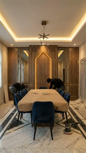 Perfect Symmetry Luxury Dining Room | Art Deco Glow-Up #shorts