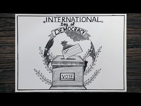 International Day of Democracy poster drawing / pencil Drawing of International day of Democracy