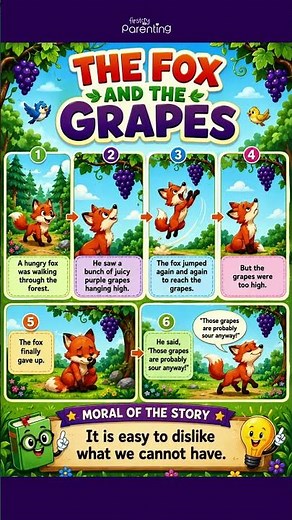 The Fox and the Grapes | Short English Story with Moral