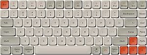 Low-Profile PBT Keycaps Compatible for Lofree Flow84 Mechanical Keyboard, Retro White 84Keys