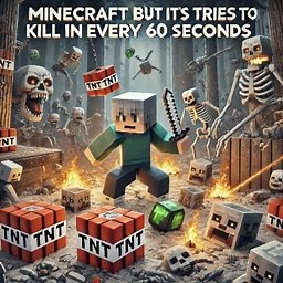 Minecraft but the game tries to kill you in every 60 seconds