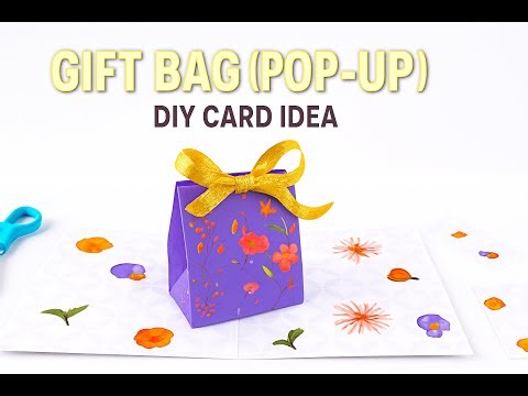 💌 Origami Gift Bag Pop-Up Card | DIY Origami Pop-Up Card | Handmade Gift Card @handsandhues 🎁✨#diy