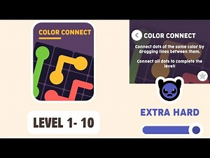Color Connect Extra Hard - Offline Games | Level 1-10 Walkthrough