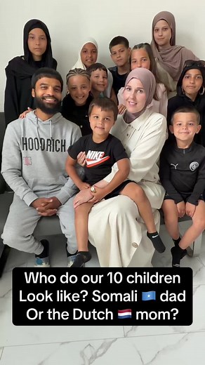 Meet my large mixed Family ♥️ 6 girls and 4 boys living in United Kingdom #somali#dutch#fyp#muslim#familie