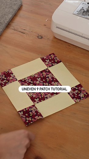 Easy Uneven Nine Patch Quilt Block Sewing Tutorial