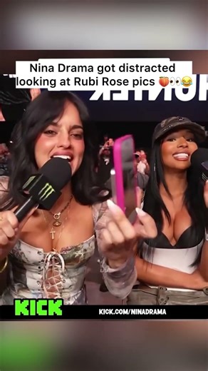 Nina Drama got distracted checking out Rubi Rose pics LOL