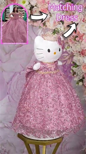 🐱💖 Sparkly Rose Gold Kitty for Quinceañera ✨ #quinceañera