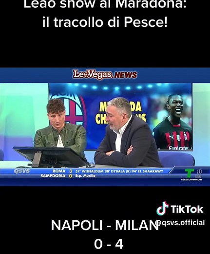Il terzo gol del Milan con #Leao arriva nel momento di maggior spinta del Napoli e @Mimmo Pesce stramazza al suolo! Highlights della cronaca in studio disponibili sul nostro canale YouTube! #NapoliMilan #SerieA #calcio #Qsvs #Telelombardia