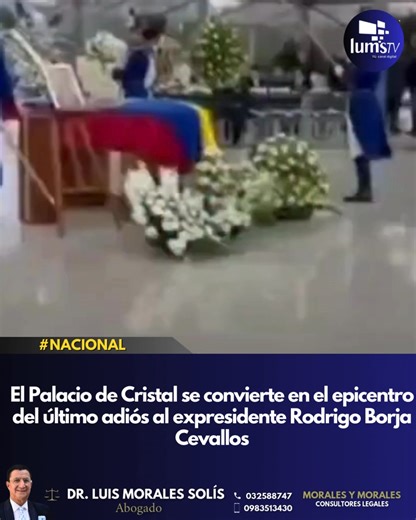 #ATENCION | 📌Quito se viste de luto para despedir a uno de sus líderes más influyentes. Desde la tarde de ayer, el Palacio de Cristal en el parque Itchimbía acoge la capilla ardiente del expresidente Rodrigo Borja Cevallos, quien falleció el pasado 18 de diciembre a los 90 años. En un ambiente de profunda solemnidad, ciudadanos, figuras políticas y familiares se han volcado al recinto para honrar la memoria del líder histórico de la Izquierda Democrática (ID). 📌El Protocolo: Funeral de Estado 