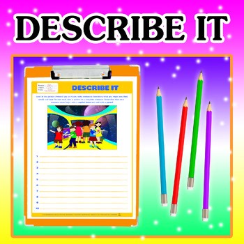 DESCRIBE IT | Picture Writing Worksheets | Sentence Practice | ESL |ABA |  SET 3