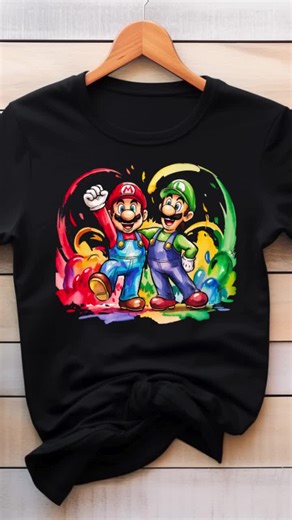Super Mario Bros. T-shirt, Watercolor Gamer Tee, Nintendo Fan Gift - Etsy