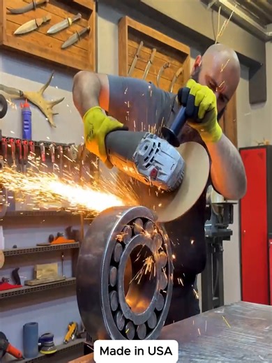 2.8M views · 19K reactions | How to make a Sharp Sword from a Giant Bearing | Made in USA | Facebook