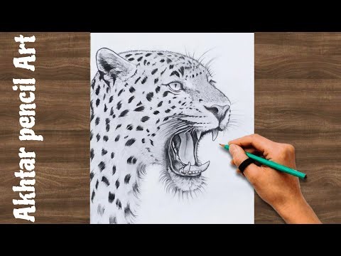 How To Draw A Leopard Face Drawing | Leopard Drawing Easy Step By Step 