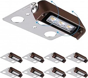 LEONLITE 8-Pack Premium Series 4 Inch 2W LED Retaining Wall Lights Swivel, Hardscape Lighting Low Voltage, LED Landscape Lights, 12V Hardscape Paver Light, Outdoor Step Light, 5000K Daylight, ETL