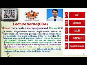 Numerical on Microprogrammed control unit | COA Lecture Series