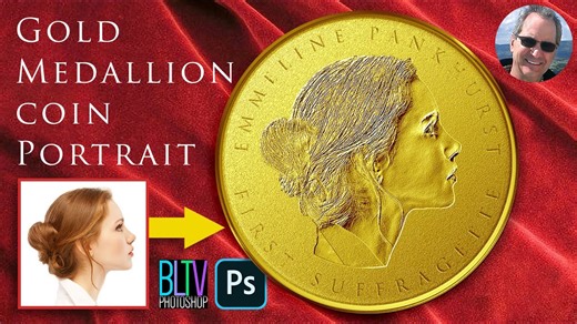 Photoshop: Put your face on a gold, medallion coin!