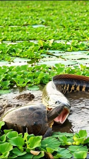 Giant Fish vs Turtle — কাদামাটির battle-এ শেষ জয় কার?😲🐟🐢🔥#Amazing #wildlife #shorts #nature #Viral