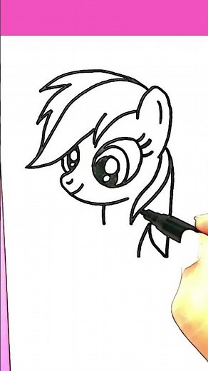 Rainbow Dash Pony Draw and Color#mylittlepony#drawing