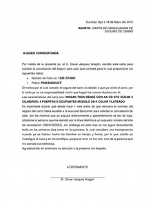 Letter to Easily Cancel Insurance - VidaBytes